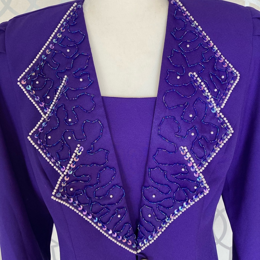 Purple classic dress with retro jacket